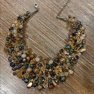 Aldo Gold and Brown Beaded Necklace